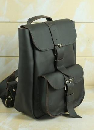 Женский кожаный рюкзак джун, натуральная кожа grand цвет коричневый, оттенок шоколад3 фото