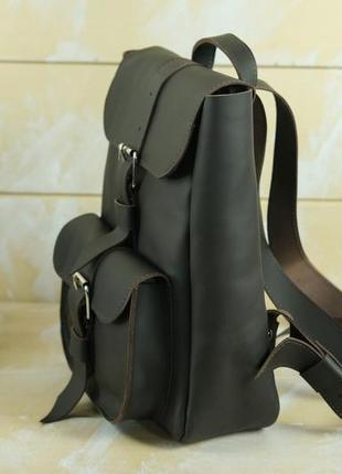 Женский кожаный рюкзак джун, натуральная кожа grand цвет коричневый, оттенок шоколад4 фото