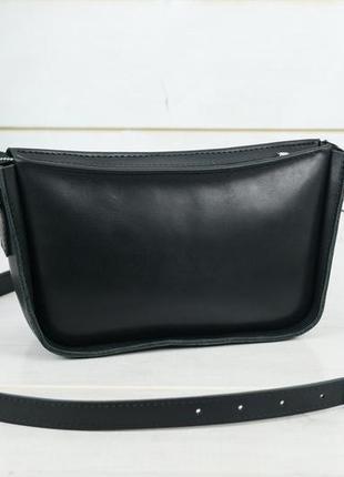 Жіноча шкіряна сумка ємма, натуральна шкіра італійський краст, колір чорний