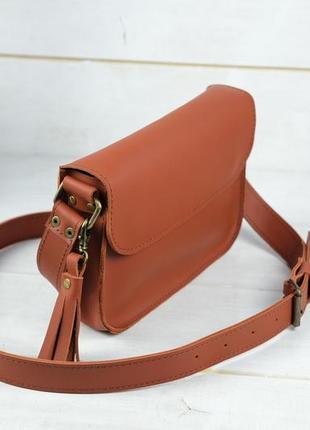 Женская кожаная сумка берти, натуральная кожа grand, цвет коричневый, оттенок коньяк3 фото