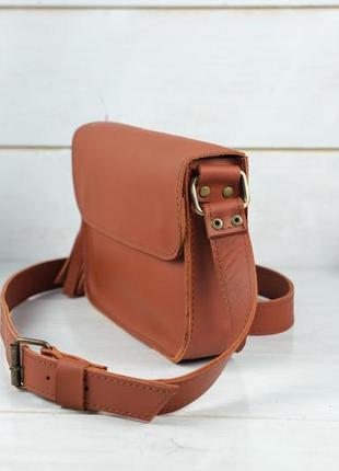 Женская кожаная сумка берти, натуральная кожа grand, цвет коричневый, оттенок коньяк4 фото