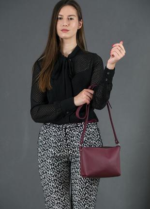 Жіноча шкіряна сумка літо, натуральна шкіра grand, колір бордо2 фото