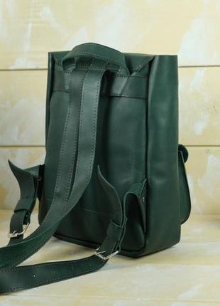 Жіночий шкіряний рюкзак джун, натуральна шкіра італійський краст колір зелений5 фото