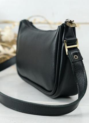 Женская кожаная сумка джулс, натуральная гладкая кожа, цвет черный3 фото