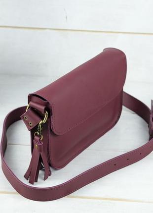 Жіноча шкіряна сумка берті, натуральна шкіра grand, колір бордо3 фото