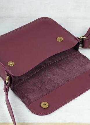 Жіноча шкіряна сумка берті, натуральна шкіра grand, колір бордо6 фото