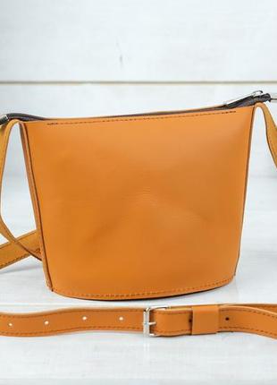 Жіноча шкіряна сумка елліс, натуральна шкіра grand, колір бурштин2 фото