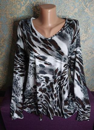 Женская блуза с длинным рукавом большой размер батал 50 /52/54 кофта кофточка блузка2 фото