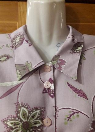 Брендова віскоза + льон якісна вінтажна блуза р.50/ 22 від daxon1 фото
