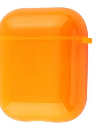 Чехол для apple airpods силиконовый ярко-оранжевый1 фото