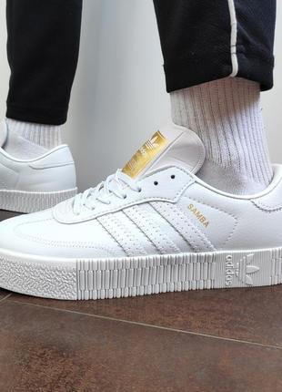 Женские кроссовки adidas samba white 36-37-38-39-40-41