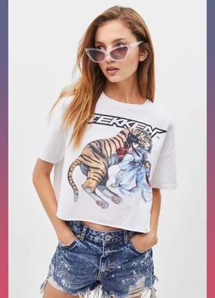 Футболка вкорочена bershka tekken