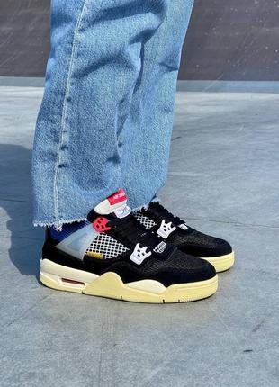 Кроссовки union la x nike air jordan 4 retro ‘off noir’