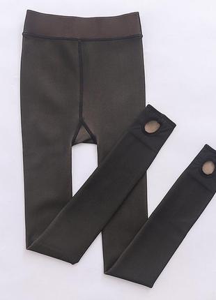 Колготки батал большой размер 8556 с эффектом капронок на флисе леггинсы утепленные...