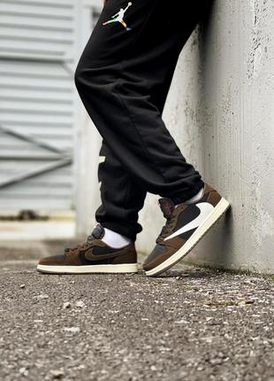 Кроссовки travis scott x airjordan 1 low 'dark mocha'