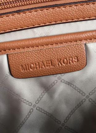 Женский кожаный рюкзак michael kors rhea zip g brown lux4 фото