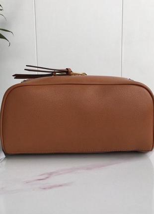 Женский кожаный рюкзак michael kors rhea zip g brown lux7 фото
