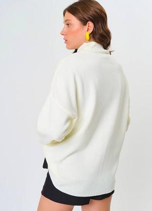 Кофта свитер с горлом молоко черная мокко голубая4 фото