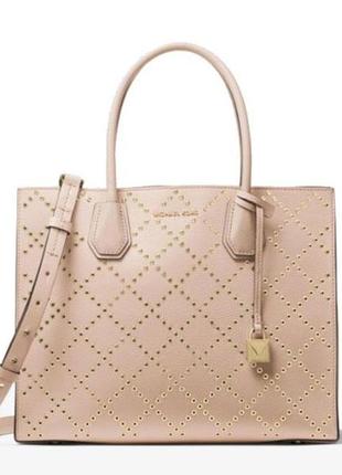 Женская сумка в стиле michael kors mercer grommeted small rose