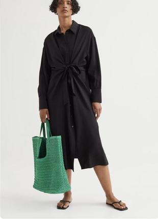 Сукня сорочка плаття міді на довгий рукав