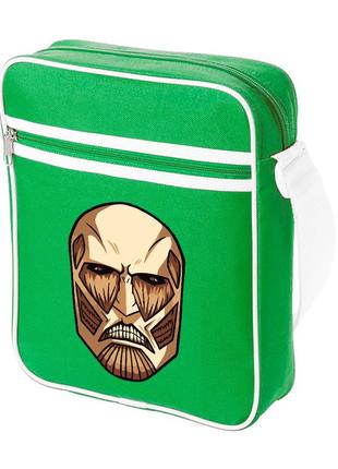 Сумка-мессенджер атака титанов колоссальный титан портрет
лого (attack on titan logo ) 92289-3490-kg зеленый