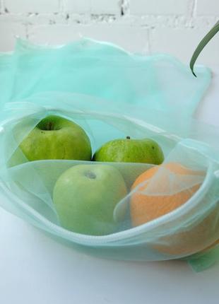 Эко мешочек мята, эко торбочка для фруктов/овощей, еко мішечки для закупів, шоппер2 фото