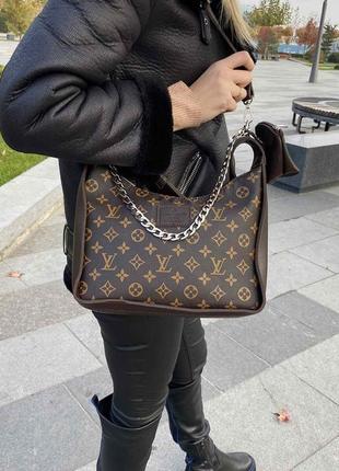 Жіноча сумка на плече у стилі луї вітон з ланцюгом, сумка клатч екожа3 фото
