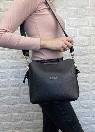Rачественная классическая маленькая сумка для девушек?;енская сумка эко кожа черная