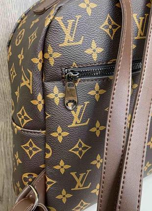 Женский городской рюкзак в стиле луи витон коричневый. модный повседневный рюкзачок для девушек5 фото