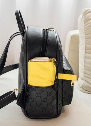 Женский рюкзак в стиле гуччи модный, стильный мини рюкзачок городской эко кожа5 фото
