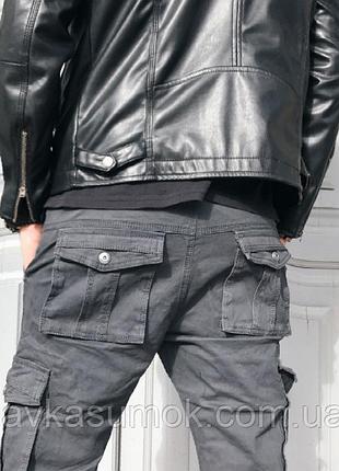 Брюки чоловічі iteno (tophero) р. 34 оригінал прямі сірі з накладними кишенями з боків весна/осінь