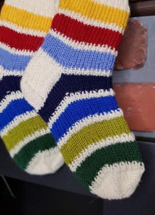 Новогодние детские носки теплые шерстяные вязаные на подарок 2 года handmade1 фото