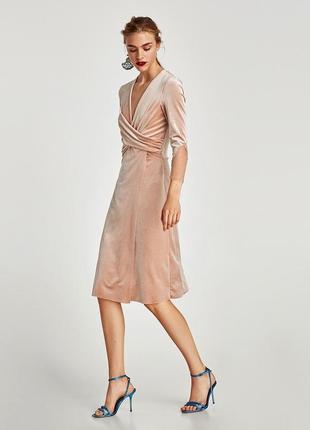Сукня оксамитова міді на запах zara