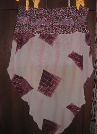 Эксклюзивная юбка с шифоновым шлейфом5 фото