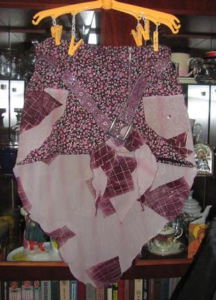 Эксклюзивная юбка с шифоновым шлейфом1 фото