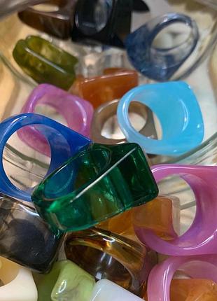 Каблучка з епоксидної смоли трендові кільця кільця з акрілу акрілові кільця9 фото