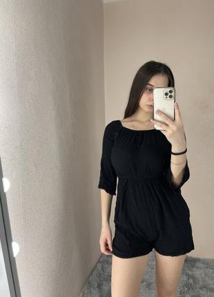 Черный мятый комбинезон