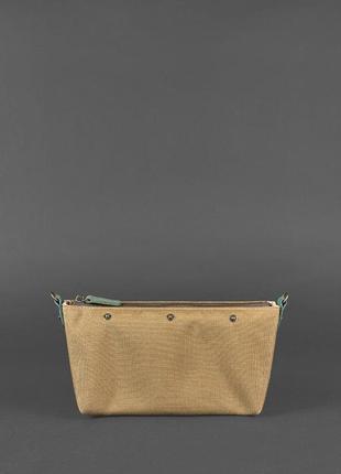 Женская кожаная плетеная сумка клатч через плечо кросс-боди из натуральной кожи размер s зеленая5 фото
