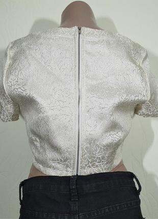 Жакардовий укорочений топ, блуза4 фото