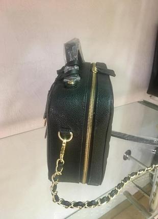 Сумка сумочка камера кожаная женская чёрная стеганая4 фото