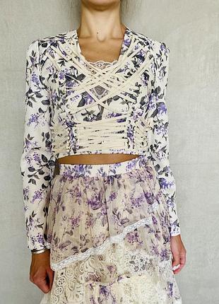 Костюм жіночий кольоровий спідниця в підлогу з мереживом і корсетна кофта топ6 фото