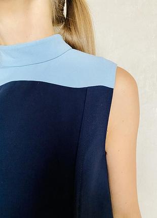 Костюм жіночий синій літній молодіжний блузон і спідниця міні4 фото