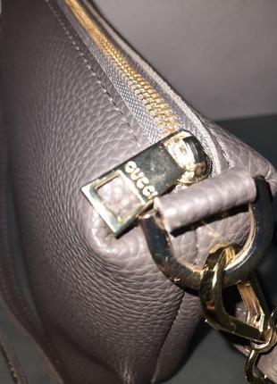 Сумка сумочка клатч жіноча шкіряна сіра маленька через плече3 фото
