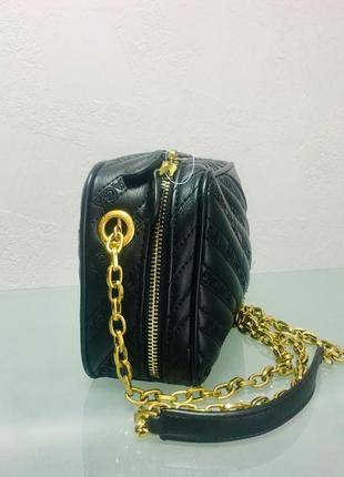Сумка сумочка камера кожаная женская маленькая черная3 фото