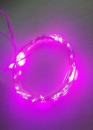 Гирлянда usb led нить - 5 м 50 ламп, фиолетовый, usb4 фото