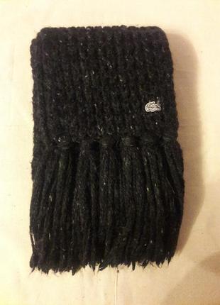 Вязаный шарф альпака шерсть акрил lacoste оригинал