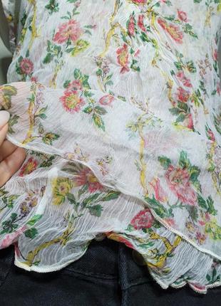 Топ блуза с вышивкой в цветочный принт майка4 фото