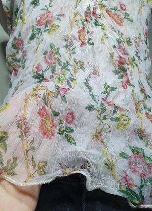 Топ блуза с вышивкой в цветочный принт майка7 фото
