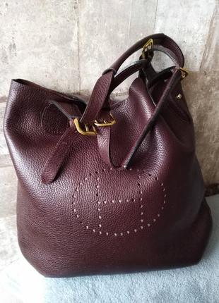 Кожаная сумка + косметичка из турции