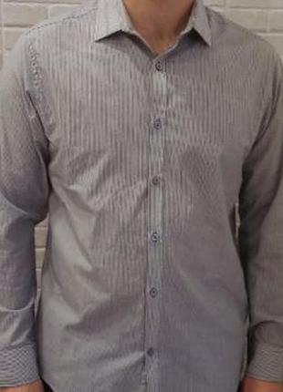 Мужская рубашка в полосочку с длинным рукавом george